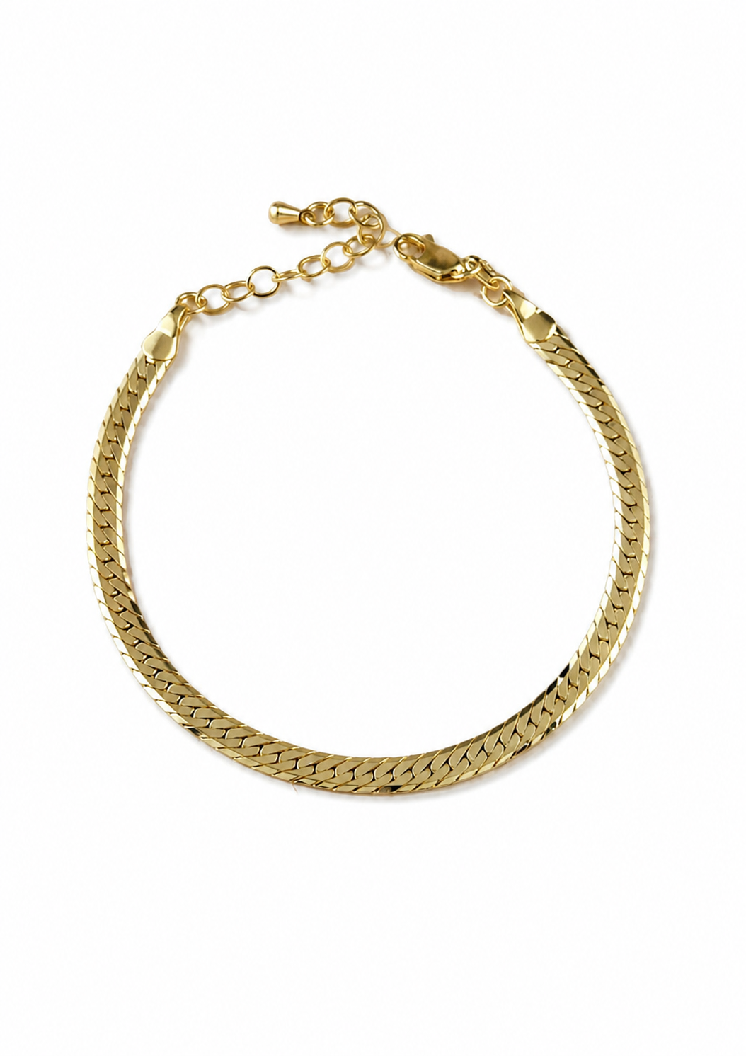 Diamond Cut Herringbone Anklet