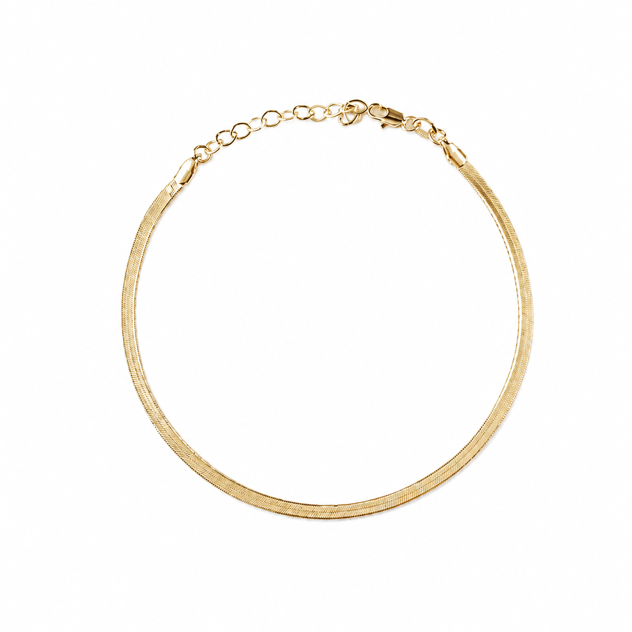Thin Herringbone Anklet