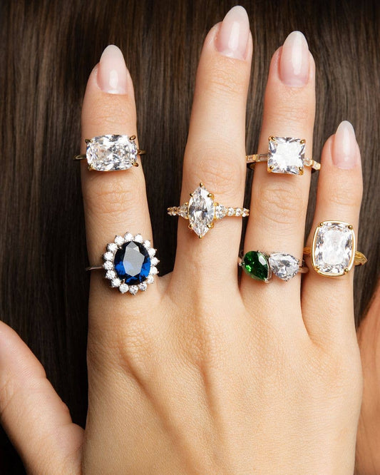 Sterling Silver Princess Baguette Ring