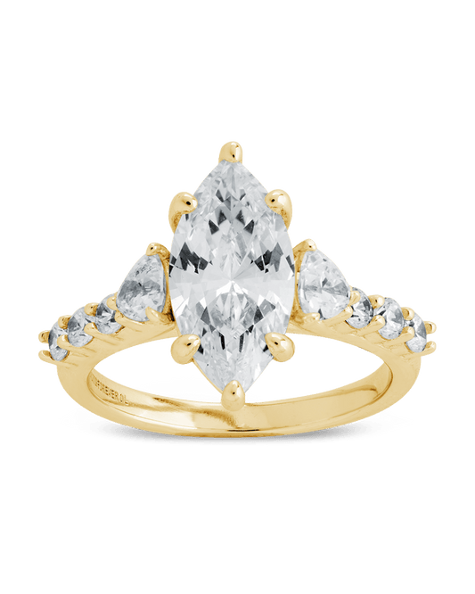 Sterling Silver Marquise & Trillion Ring