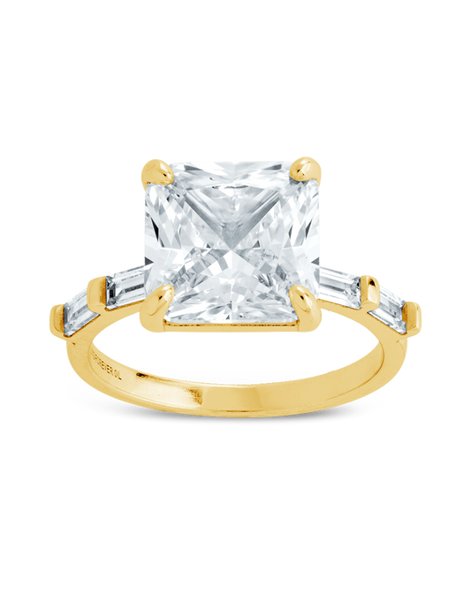 Sterling Silver Princess Baguette Ring