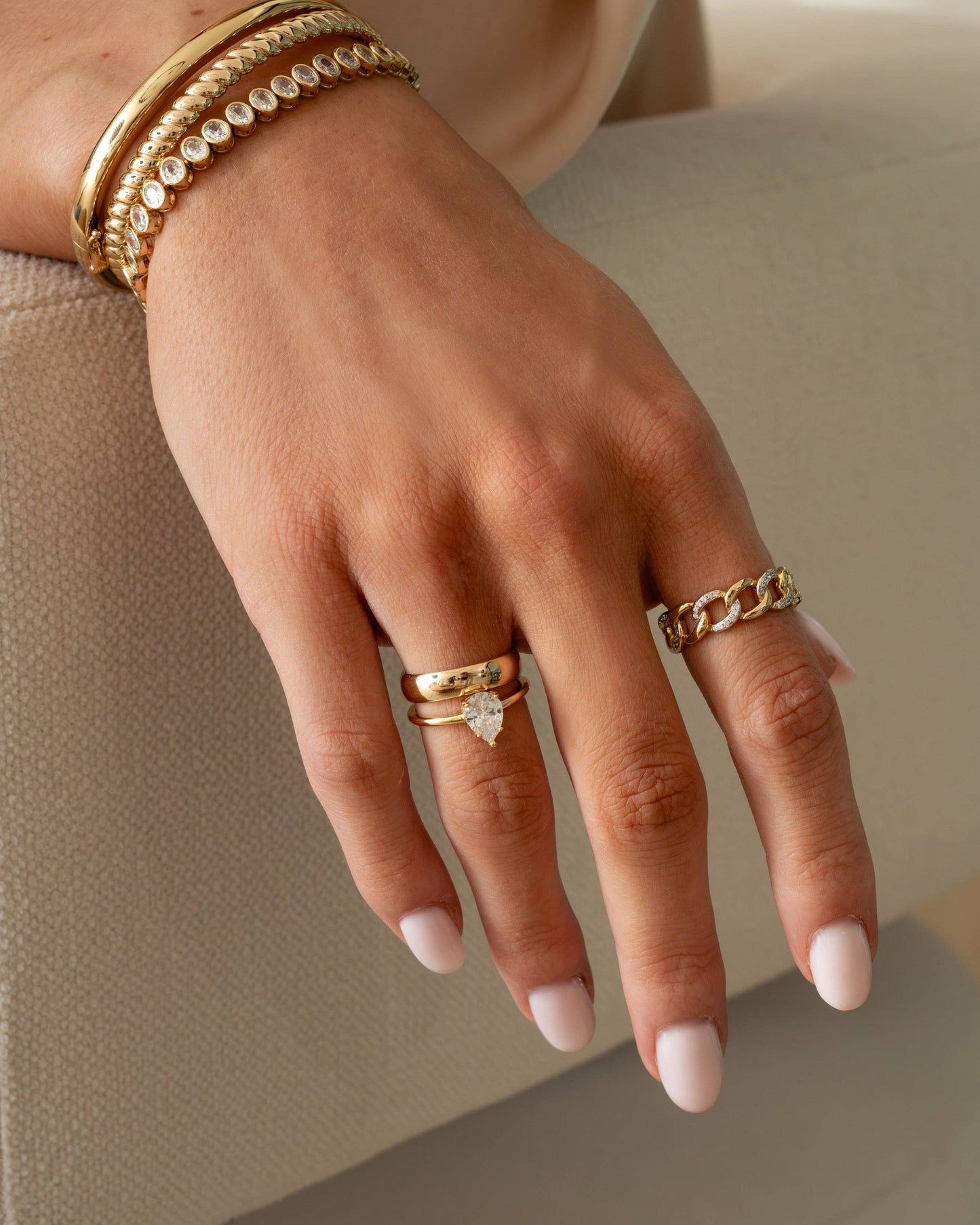 Large Pear Statement Ring