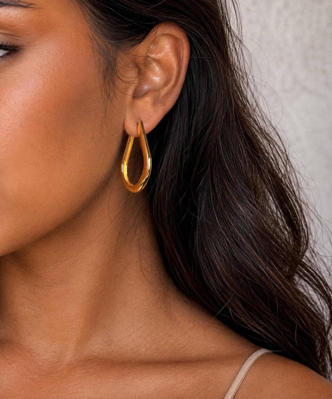 Teardrop Gold Hoops