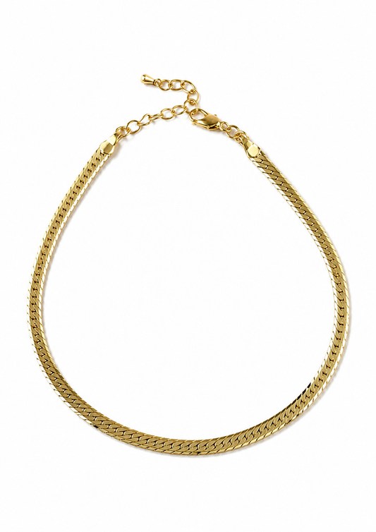 Diamond Cut Herringbone Necklace Choker