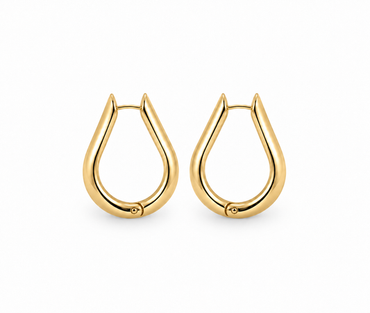 Teardrop Gold Hoops