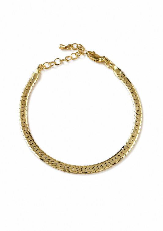 Diamond Cut Herringbone Anklet
