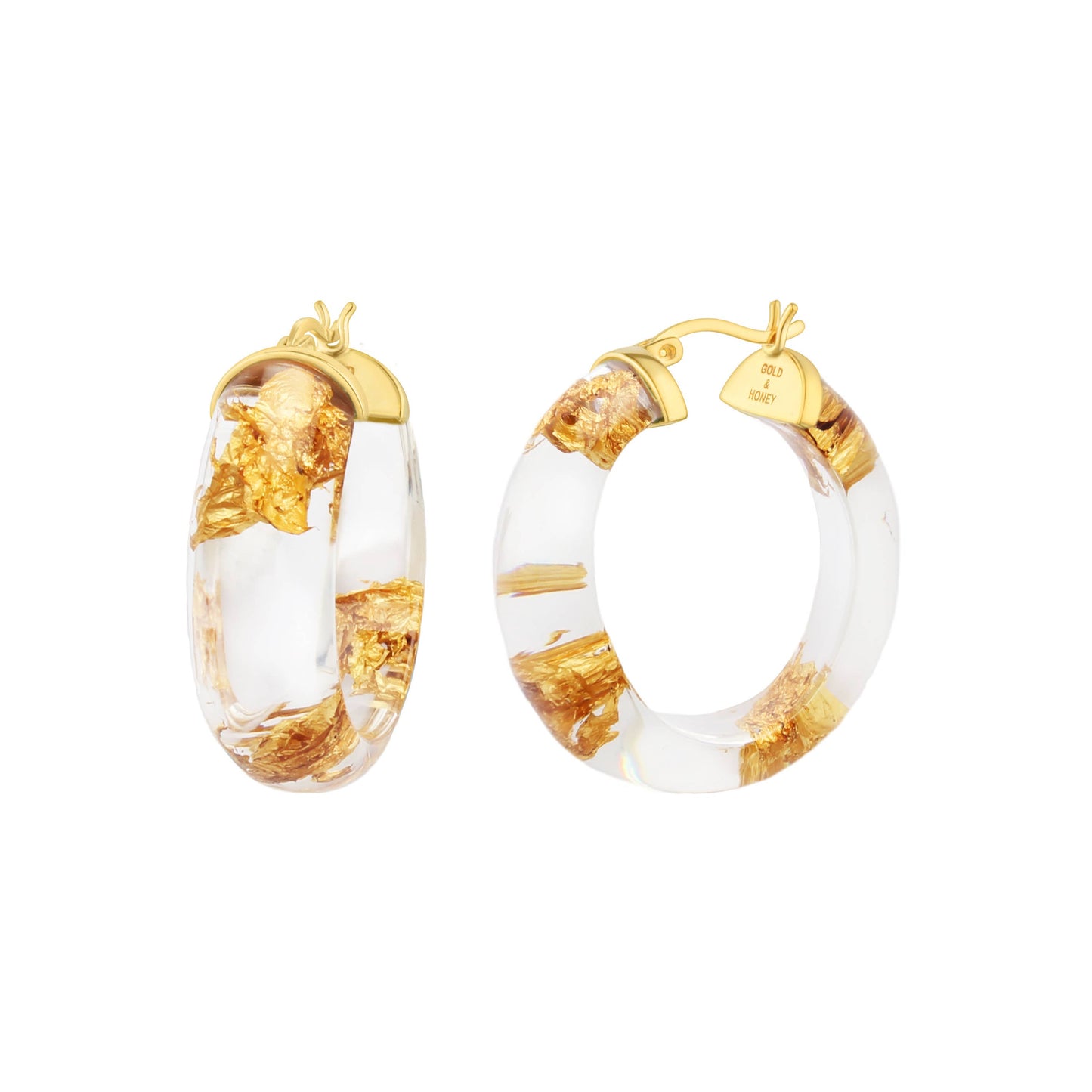 Gold & Honey 24K Gold Leaf Hoops