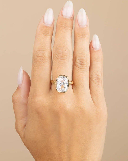 Sterling Forever Elongated Cushion Cocktail Ring
